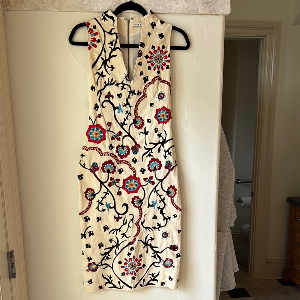 Embroidered Cream Dress